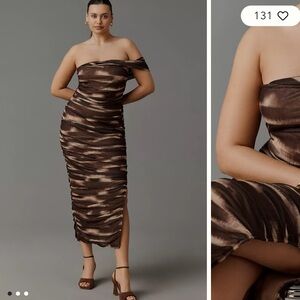 Elliatt Chocolate Mesh One-Shoulder Dress